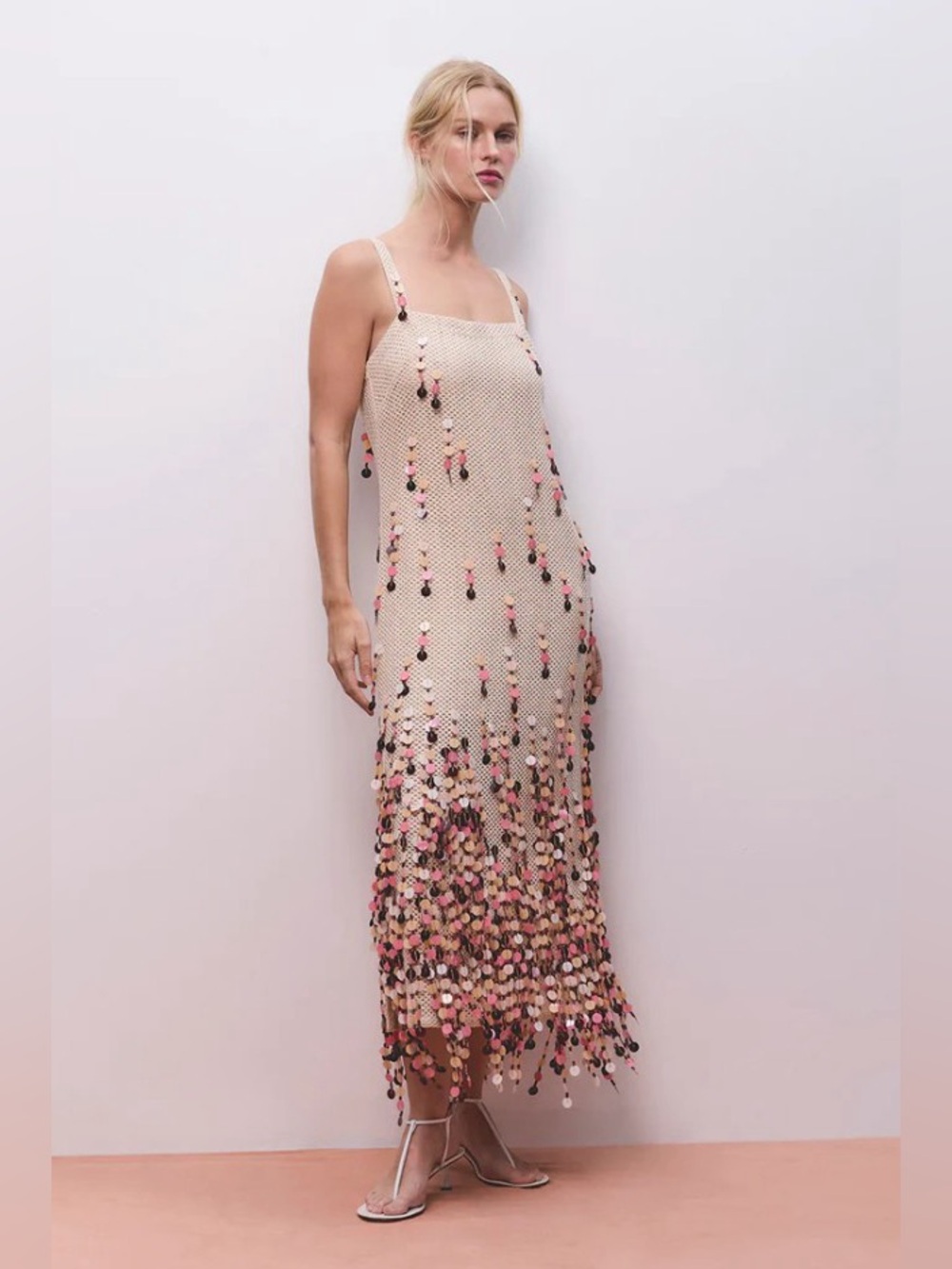 Antipodean Periscope Cotton Crocheted Hand Embellished Midi Dress AU12/US8 NWT - Picture 9 of 12